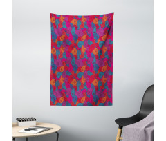 Colorful Swirls Curls Tapestry