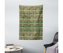 Cartoon Saguaro Zigzag Tapestry