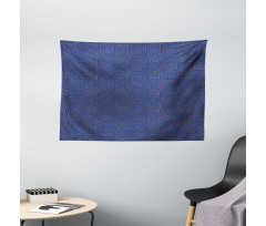 Heart Shapes on Denim Wide Tapestry