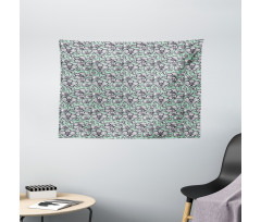 Hand Drawn Orchid Doodle Wide Tapestry