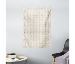 Romantic Flower Motifs Tapestry