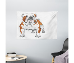 Muscular Dog Wide Tapestry