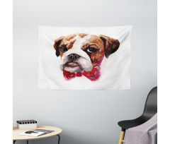 Watercolor Dog Wide Tapestry