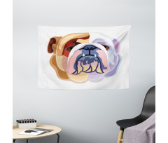 Abstract Dog Wide Tapestry