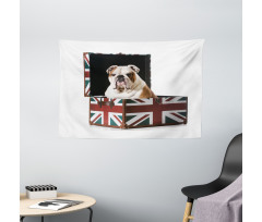 Patriotic Dog Wide Tapestry