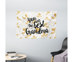 Beige Dots and Swirls Wide Tapestry