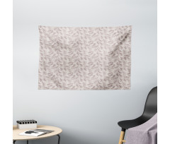 Sketch Style Foliage Wide Tapestry