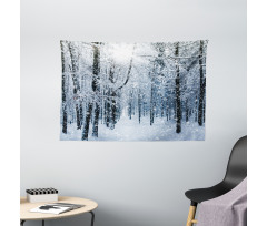 Snow Covered Forest Wide Tapestry