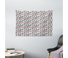 Retro Abstract Pattern Wide Tapestry