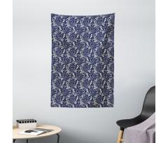 Curved Eastern Leaves Tapestry
