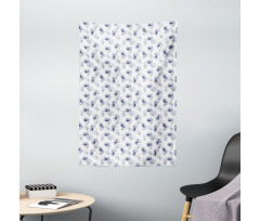 Retro Flower Composition Tapestry