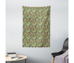 Silhouette Motif Abstract Tapestry