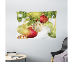 Baubles Motifs Yuletide Wide Tapestry