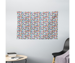 Half Circles Plus Sign Wide Tapestry