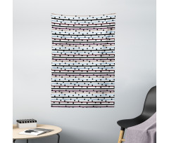 Hand Drawn Dots Lines Tapestry