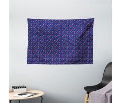 Smileys Flowers Hearts Wide Tapestry