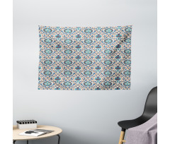 Traditional Floral Art Wide Tapestry