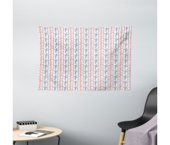 Branches Dotted Lines Wide Tapestry