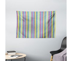 Colorful Zigzag Lines Wide Tapestry
