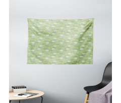 Pale Foliage Leaves Wide Tapestry