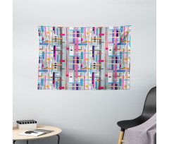 Colorful Modern Art Wide Tapestry