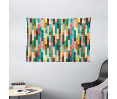 Colorful Grunge Stripes Wide Tapestry