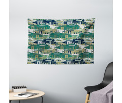 Old School Submarine Wide Tapestry