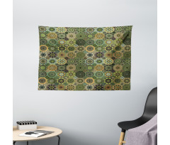 Oriental Floral Octagon Wide Tapestry