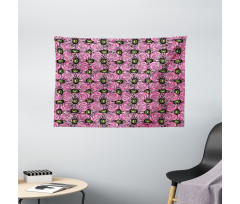 Roses and Gerbera Wide Tapestry