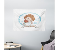 Girl with a Bucket Wide Tapestry