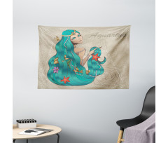 Lady Pearl Fish Wide Tapestry