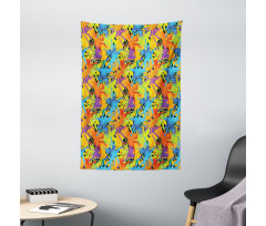 Color Splashes Funky Tapestry
