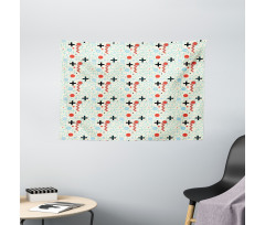 Circle Zig Zag Waves Wide Tapestry