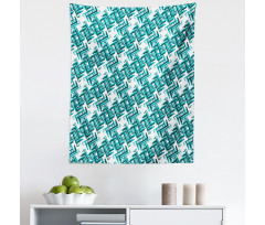 Geometrik Mikrofiber Duvar Halısı Tekrarlayan Grafiksel Çizgili Poster