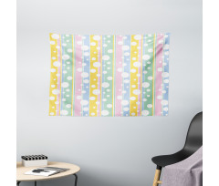 Pastel Colored Stripes Wide Tapestry