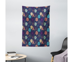 Exotic Hibiscus Design Tapestry