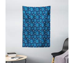 Circle Dots Dandelions Tapestry