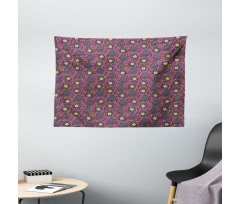 Cartoon Cheerful Sheep Wide Tapestry