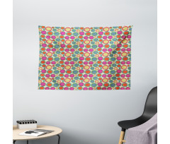 Doodle Floral Motifs Wide Tapestry