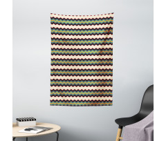 Retro Zig Zag Borders Tapestry