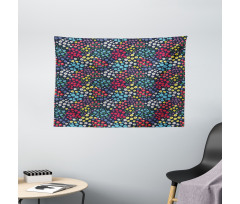 Colorful Spring Blossoms Wide Tapestry