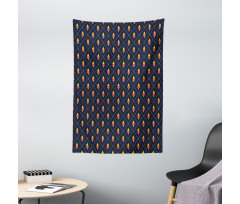 Pine Trees Checkered Tapestry