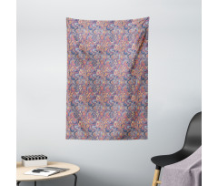 Colorful Blooms Curls Tapestry