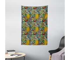 Whimsical Florist Doodle Tapestry