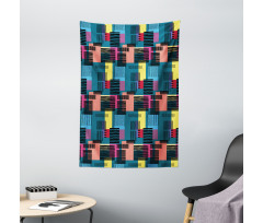 Vintage Geometric Shapes Tapestry