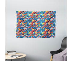 Diagonal Shapes Design Wide Tapestry