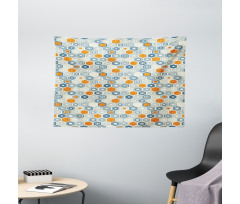 Bullseye Hexagon Motifs Wide Tapestry