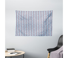 Bohemian Heart Shapes Wide Tapestry