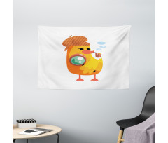 Private Detective Duck Wide Tapestry