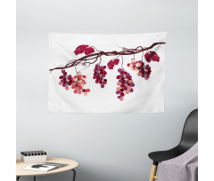 Vine Colorful Grapes Wide Tapestry